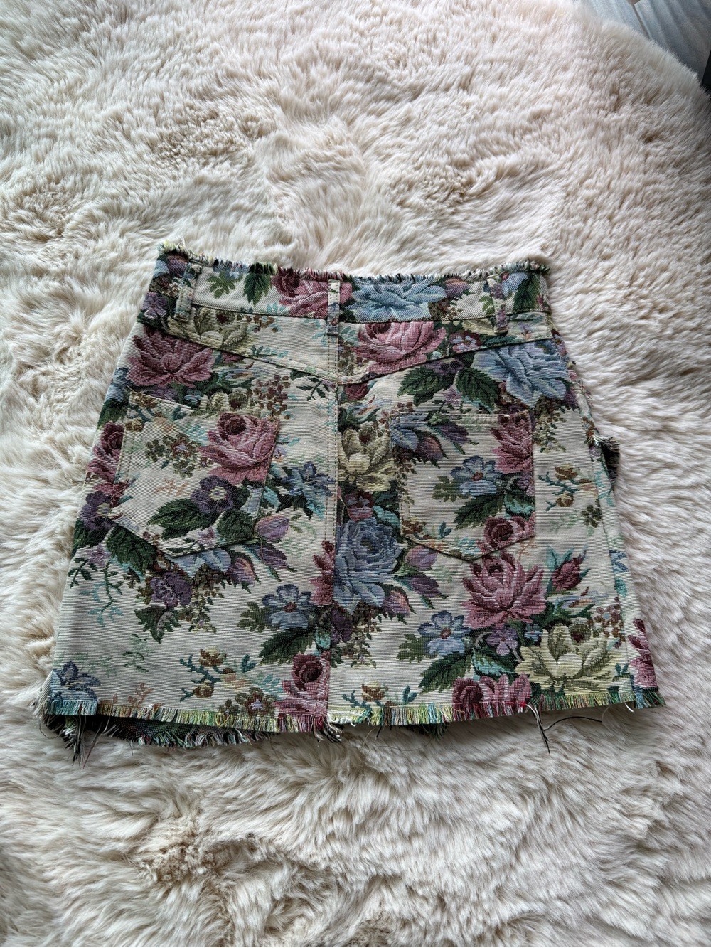 Floral Tapestry Mini Skirt in Multi-Color